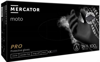 Rękawiczki nitrylowe Mercator Motoblack L (pud. 100sztuk) Czarne - 9-55/MERCATOR/MOTOBLACK/L