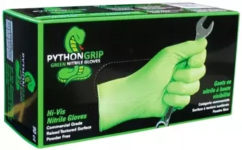 PYTHON GRIP Green Nitrile Gloves - L (100pcs)