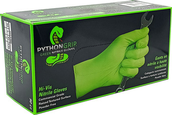 PYTHON GRIP Green Nitrile Gloves - XL (90pcs) - 9-55/PYTHON/XL